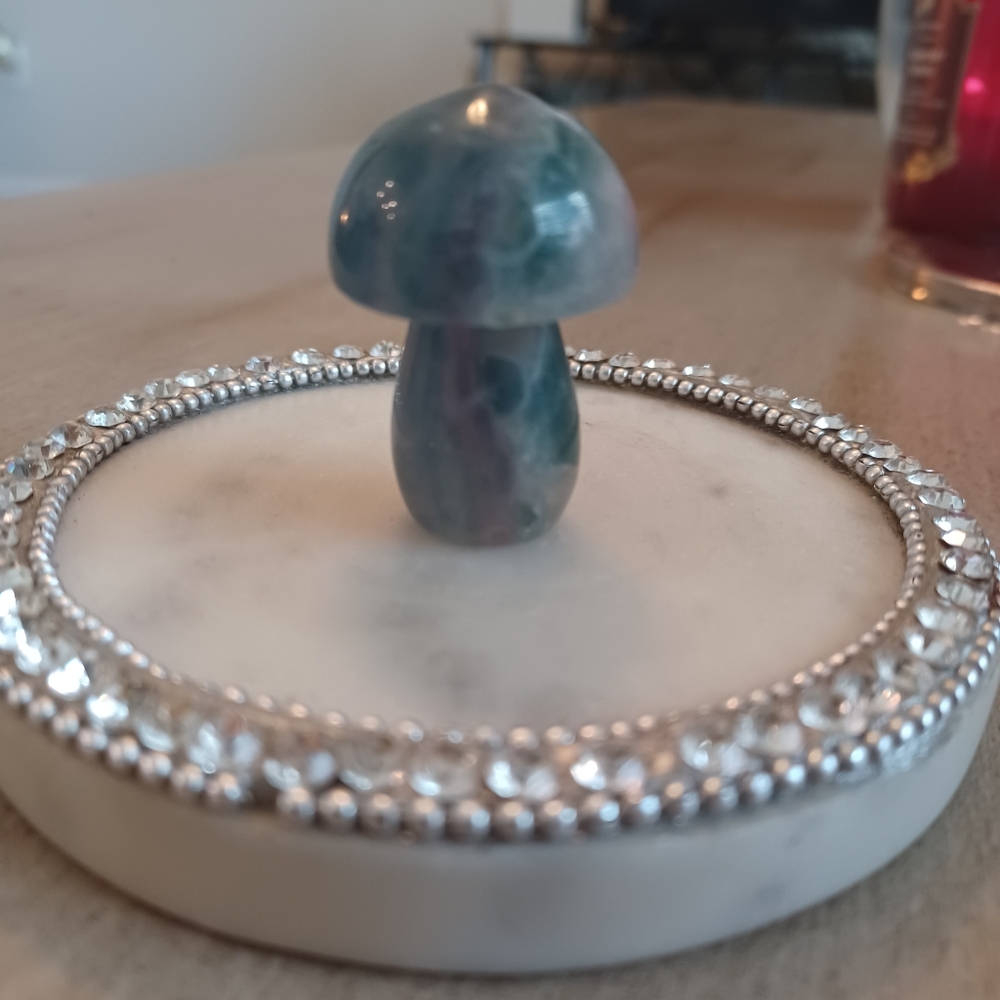 Green Fluorite Crystal Mushroom - Picture 3 of 10